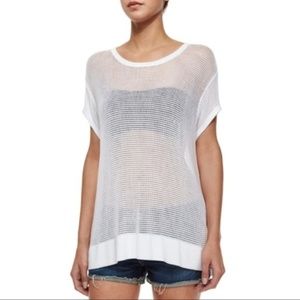 Rag & Bone Odette Mesh Knit Top White Medium